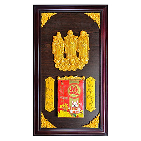 Lịch Gỗ Phù Điêu Phúc Lộc Thọ - SK037