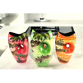 Mua Bình sơn mài cao cấp Thanh Bình Lê- Bình miệng cá khoét lỗ size 31x17 cm