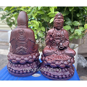 Tượng phật bà quan âm bồ tát bằng gỗ trắc kt cao 15×9×9cm