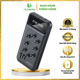 Mua Sạc Dự Phòng 3 in 1 10000mAh FLOVEME  223   Hiển Thị Màn Hình Điện Tử   cắm nhiều thiết bị 1 lúc  đa chức năng  - Hàng chính hãng