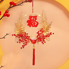 Creative Fu Word Pendant Party Supplies Decoration Ornament Chinese New Year Door Hanging Decorations for Office Window Celebration Bedroom