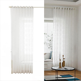 Rèm cửa sổ màu trắng tuyệt đẹp với vành trên cho nhà bếp, phòng ngủ và phòng khách-Màu trắng-Size 39 "Rộng x 51" L