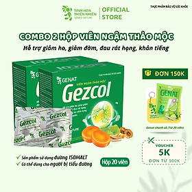 Combo 2 hộp 20 viên - Viên ngậm ho thảo mộc Gezcol Hỗ trợ giảm đau rát họng