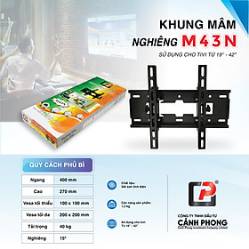 Khung Treo Tivi Cảnh Phong - dạng mâm nghiêng M43N 19 - 42 inch