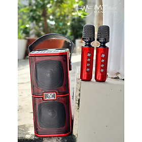 Mua Loa karaoke bluetooth YS 202 - Tặng kèm 2 micro không dây sạc tự động âm bass trầm ấm không hú rè rít tiết kiệm pin