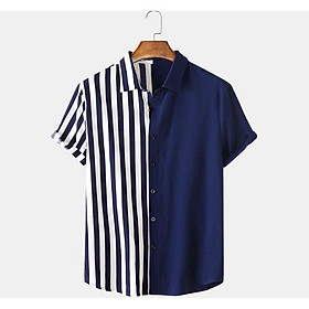 Áo sơ mi nam họa tiết  MR MY STORE vải Lụa Thoáng mát - Không nhăn - Form suông kẻ sọc