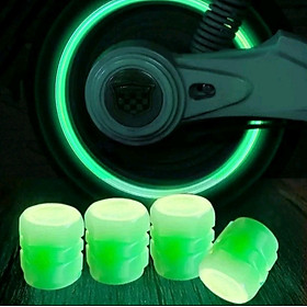 BỘ 4 NẮP ĐẬY CHÂN VAN SÁNG DẠ QUANG CỰC ĐẸP BẢO VỆ CHÂN VAN TRANG TRÍ XE MÁY ÔTÔ XE ĐIỆN 