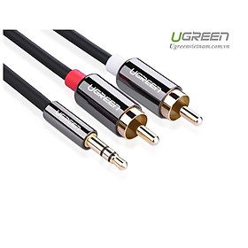 Dây loa 3,5mm sang 2 hoa sen RCA 3m cao cấp Ugreen 10512 - hàng chính hãng