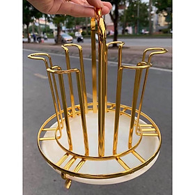 Mua khay úp cốc ly kim loại cao cấp có khay hứng nước( khay tròn)