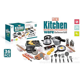 Đồ chơi nấu ăn 36 chi tiết hàng đẹp, nhựa an toàn cho bé thỏa sức sáng tạo_Mini kitchen 36pcs