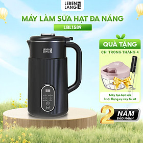 Máy làm sữa hạt đa năng Lebenlang LBL1589, làm sữa hạt nhanh trong 25 phút, công suất 600W, dung tích 1000ml, bảo hành 2 năm - hàng chính hãng