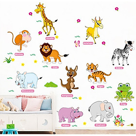 Mua Decal dán tường Vườn thú tiếng anh 2 AmyShop DB074