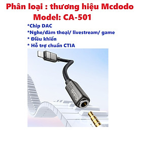 [iP ra 3.5 / type C ] Cáp chuyển chân tai nghe hỗ trợ micro cho iP Baseus L3.5 Mcdodo CA-144_ hàng chính hãng - Mcdodo_CA501