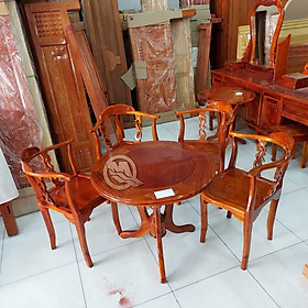 Mua Bộ Bàn Trà  4 Ghế Gỗ Tràm Bông Vàng Màu Cánh  gián  Bộ Bàn Ghế Phòng Ngủ Khách Sạn   Bàn Uống Trà 4  Ghế