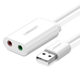 Bộ Chuyển Đổi Âm Thanh Ugreen 30143 Từ Usb Sang Âm Thanh 3.5Mm - Trắng