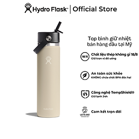 Bình Nước Giữ Lạnh Hydro Flask Wide Flex Straw Cap 24 oz (710ml) – W24BFS Hàng chính hãng(Season 2024)