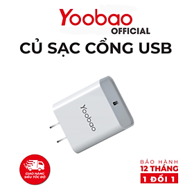 [HÀNG CHÍNH HÃNG] Củ sạc cổng USB U56 Yoobao - Sạc nhanh PD20W- Bảo hành 12 tháng - 1 đổi 1