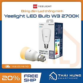 Bóng đèn LED thông minh Yeelight W3 - Ánh sáng Vàng 2700k dimable (chỉnh được độ sáng) - Hàng chính hãng