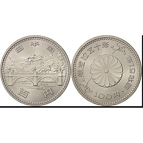 Mua Xu Nhật Bản 100 Yên Kỷ niệm 50 năm lên ngôi của Hoàng dế Hirohito 1976  kèm hộp đựng sang trọng