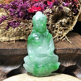 Mặt Phật Bà Cẩm Thạch xanh lí nhạt cao cấp