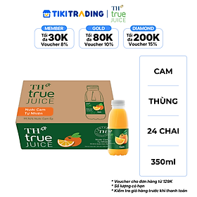 [HSD: 21.11.2026] Thùng 24 chai nước trái cây TH true JUICE cam tự nhiên 350ml