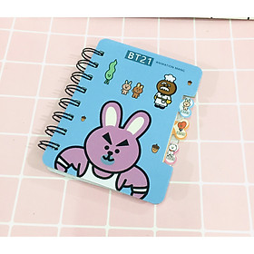 Set 2 sổ BT21 BTS gáy xoán cute 9.5CM X 12.2CM