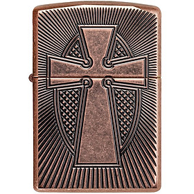 Bật Lửa Zippo 49158 – Zippo Armor Deep Carve Cross Design Antique Copper
