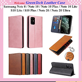 Bao da ốp lưng dành cho Samsung Galaxy Note 8, Note 10, Note 10 Plus, Note 10 Lite, S10 Lite, S10 Plus, Note 20, Note 20 Ultra dạng ví cao cấp, kiểu dáng sang trọng thời trang, ngăn đựng thẻ tiện lợi, bảo vệ điện thoại toàn diện