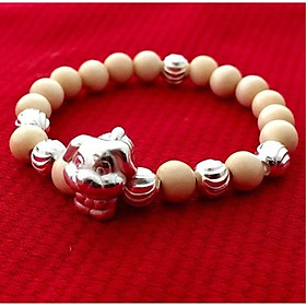 Vòng dâu trẻ em cham con chó Bạc QTJ - VTE01(BẠC)