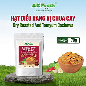 Hạt Điều Rang Tẩm Vị Tomyum Chua Cay AKFoods Túi 70gr Giòn Thơm, Cay Nồng, Giàu Dinh Dưỡng