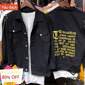 Được Kiểm Hàng Trước Áo khoác jeans chữ siêu chất HÀNG SIÊU CẤP