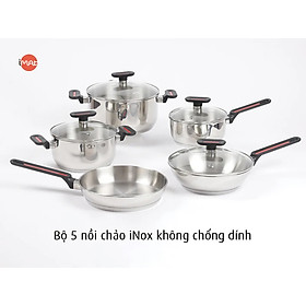 Mua Bộ 5 nồi chảo iNox không chống dính