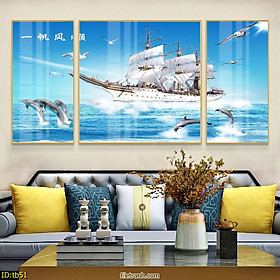 Mua Tranh Thuyền Buồm Treo Tường Đẹp - Tranh Bộ 3 Bức Canvas Giá Rẻ Sang Trọng