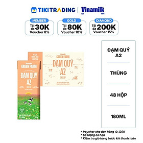Thùng 48 hộp Sữa tươi Nguyên chất Tiệt trùng Vinamilk Green Farm A2 180ml