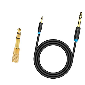 3.5mm to 6.35mm 1/4'' Headphone Jack Plug and Adapter Cable Cord