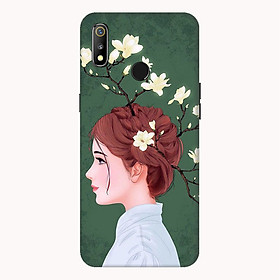 Ốp lưng dành cho điện thoại Realme 3 hình Cô Gái Tóc Hoa - Hàng chính hãng