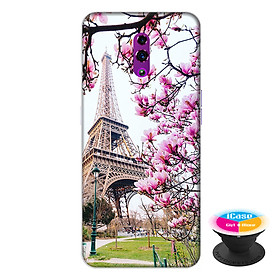 Ốp lưng điện thoại Oppo Reno hình Tháp Hoa tặng kèm giá đỡ điện thoại iCase xinh xắn - Hàng chính hãng