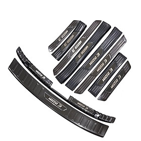 COMBO Nẹp bước chân và ốp chống trầy cốp Mazda 3 2020 vân Carbon