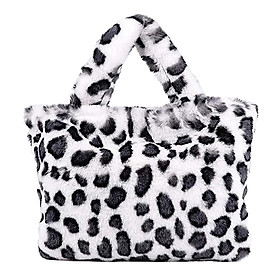 Women Leopard/Zebra Stripe Handbag Faux Fur Tote Bag zebra stripe