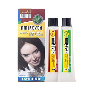 Nhuộm phủ bạc dược thảo Amiseven nhanh 7 phút AMI SEVEN Speedy Permanent Hair Color (Loại tiết kiệm) (60+60)