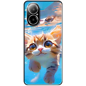 Ốp lưng cho Realme 9i - Realme 10 - C11 2021 - C65 4G - C67 - C20 - Poco X6 5G - Mèo Bơi - Hàng Chính Hãng