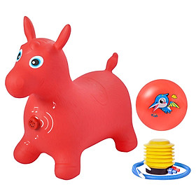 Inflatable Jumping Horse Riding On Hopping Toys for Children Birthday Gift Blue