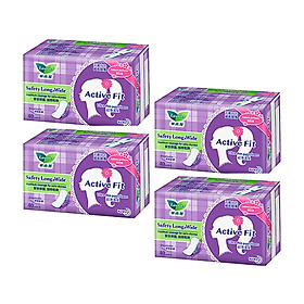 Combo 4 gói Băng Vệ Sinh Ngày Đầu-Ngày Cuối Laurier Active Fit Siêu Thấm Hương Hoa Anh Đào (16.5cm - 40M)