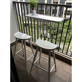 Mua Ghế Gỗ Bar bán nguyệt màu trắng chiều cao 60cm