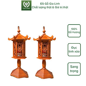 Mua Bộ đèn thờ Cung đình Đồ Gỗ Gia Linh gỗ Hương đá KT cao 48cm x 23cm