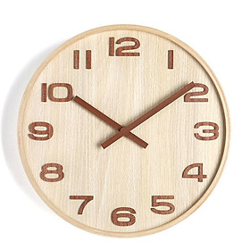 Mua Đồng hồ gỗ treo tường chất liệu gỗ máy kim trôi thiết kế in theo yêu cầu decor trang trí nhà và quán cafe