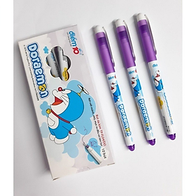 [TẶNG HỒ KHÔ] Hộp 10 Bút lông kim Beebee Thiên Long FL-04/DO DORAEMON Ngòi 0.3mm - Mực tím