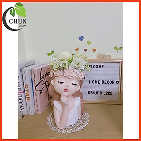 Mua Hoa giả  bình hoa cô gái cắm sẵn hoa nhiều mẫu cao 36-42cm trang trí nhà cửa  cửa hàng  văn phòng  làm quà tặng
