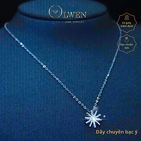 Dây chuyền bạc ý hình bông tuyết, phong cách nhẹ nhàng, Hàn Quốc đơn giản, phù hợp đi học, đi làm, đi chơi - 22D4.2