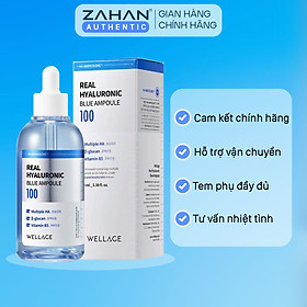 Tinh Chất Dưỡng Ẩm WELLAGE Real Hyaluronic Blue Ampoule 100- 75ml